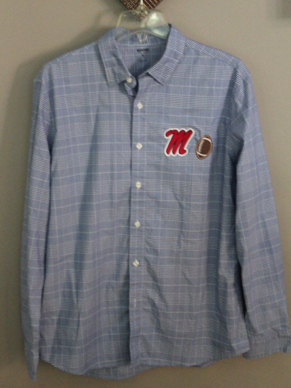 Men's Large Sonoma button down shirt with Ole Miss football patch